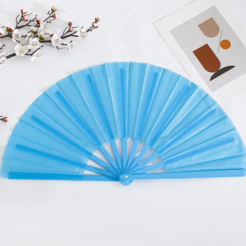 Stock 33CM 13inch Folding Fan Vintage Plastic Folding Hand Fan Craft Folding Fan for Halloween Party Wedding Dancing