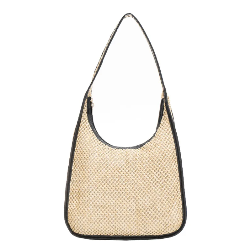 New arrival bamboo products gift brown grocery shopping bag Weaved sustainable eagle grass fiber shoulder eco bag natural