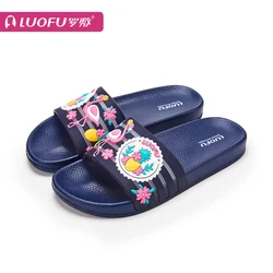 LUOFU   eva  flamingo sticker upper women slip-on shoes slipper