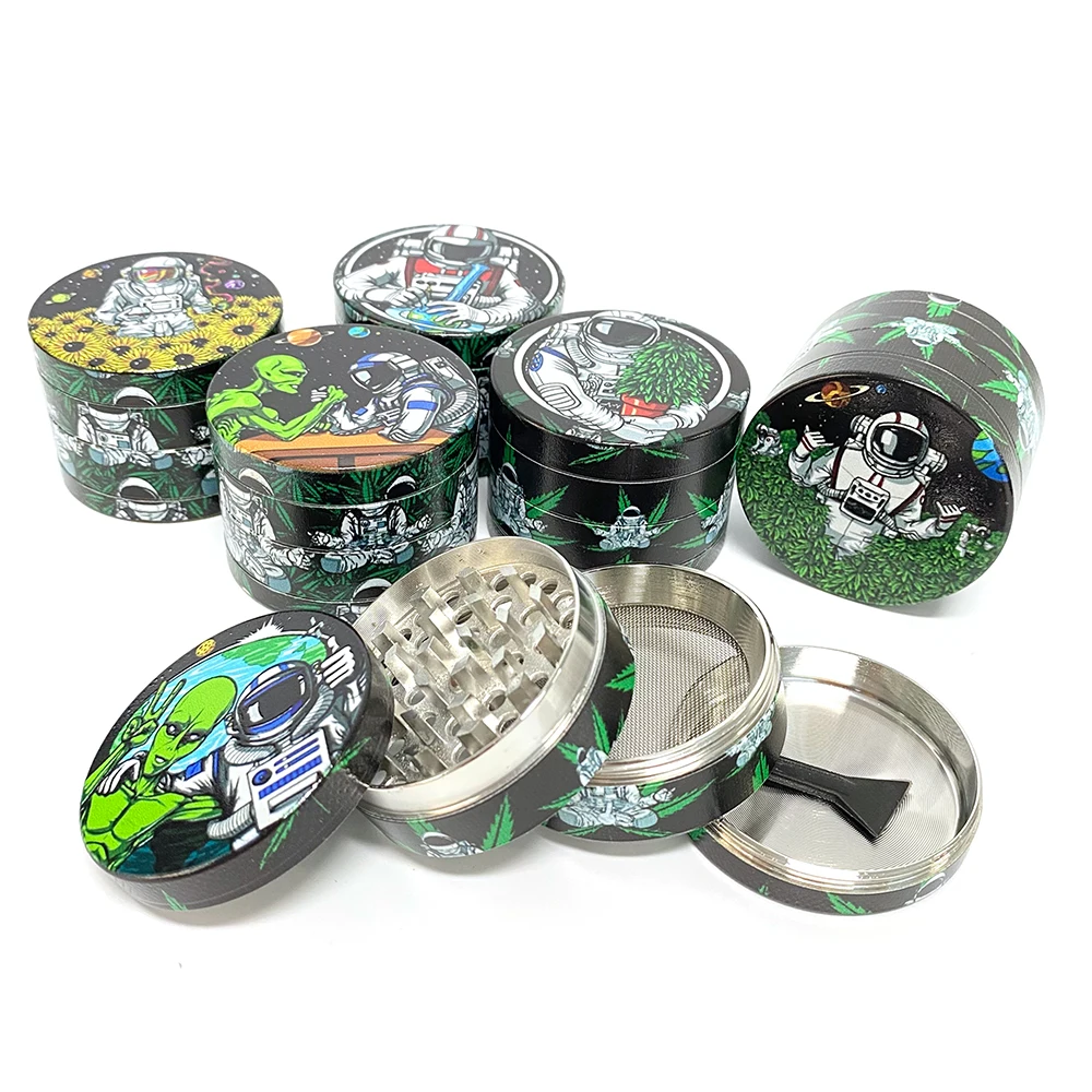 Smoking Accessories 50mm 4 Parts Zinc Herb Grinder Layer