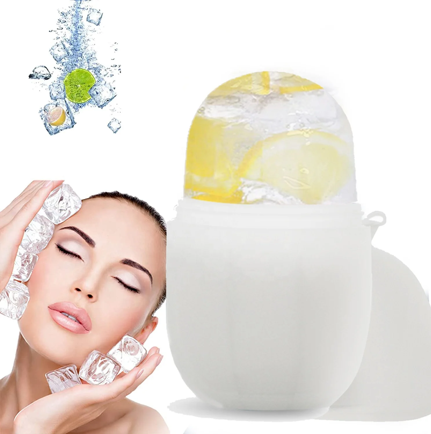Ice Face Cubes Silicone Skin Cooling Facial Skin Care Reusable Freeze Ice Roller for Face