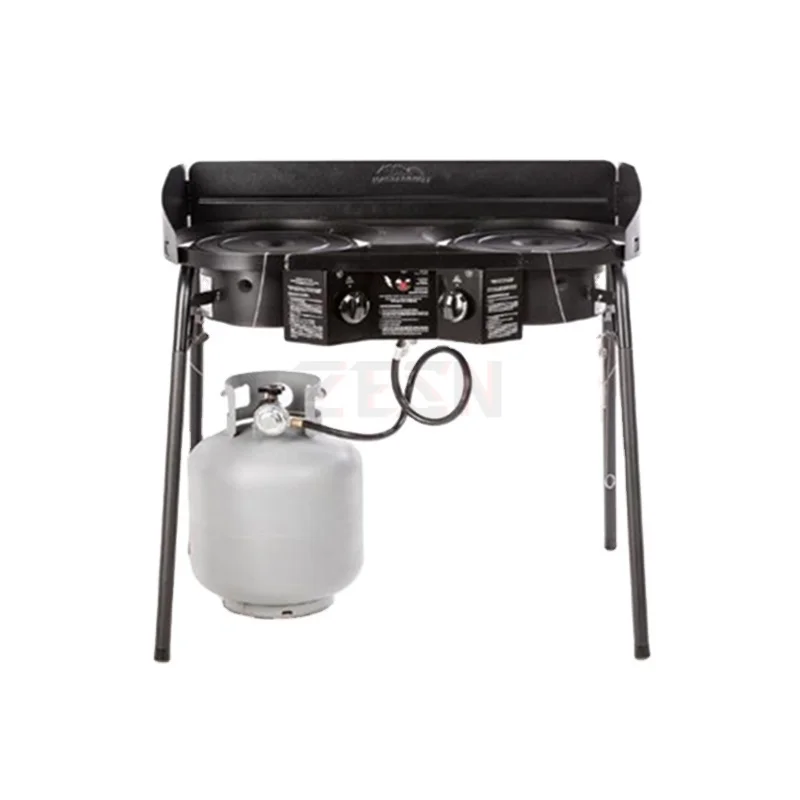 Outdoor Camping Fishing Climbing Picnic Cooking High Quality Dual Burner Steel Gas Stove Zesn