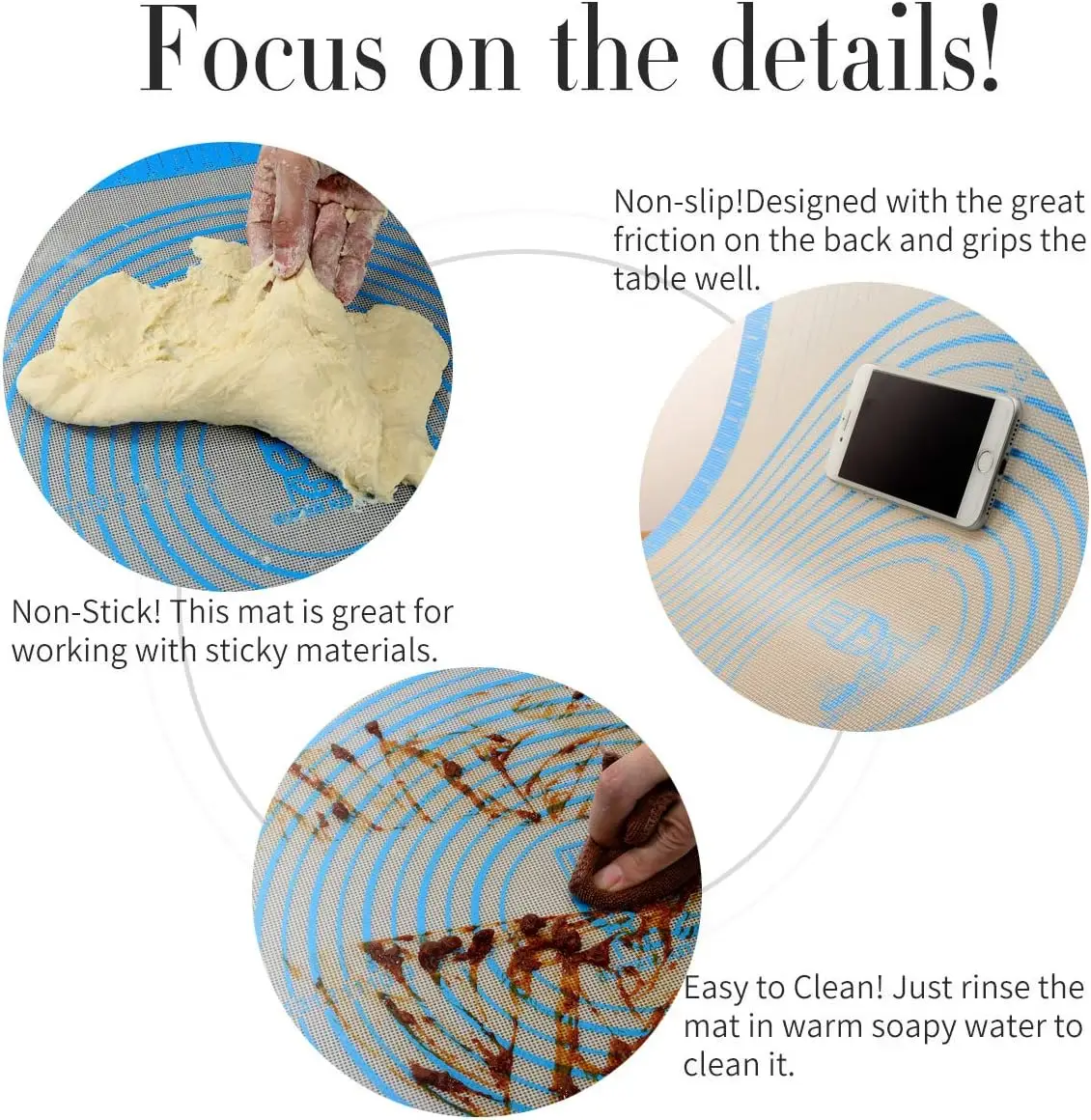 Silicone Baking Mats Sheet Pizza Dough Non-stick Maker Holder Pastry Kitchen Gadgets Cooking Tools Utensils Bakeware Accessories