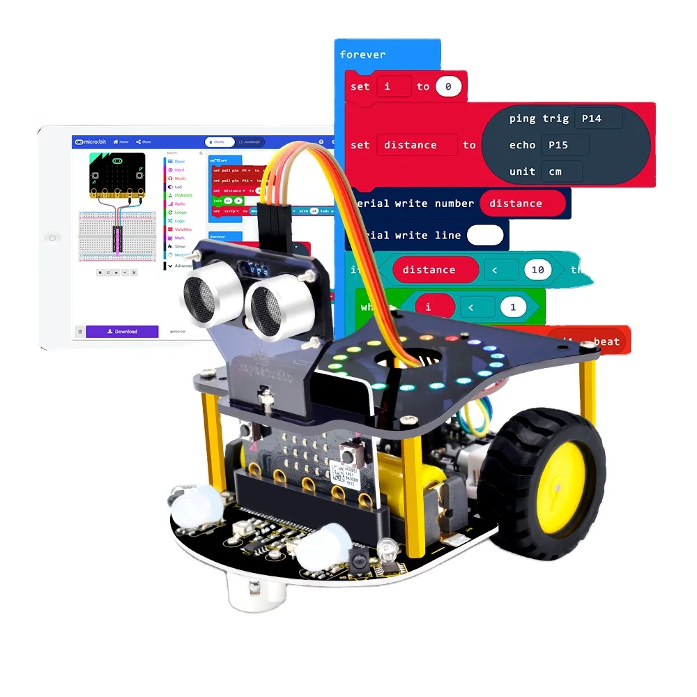 Keyestudio Programmable Robotics Training Kit Mini DIY Smart Education Toys Robot Car 4WD Mecanum Robot Car Kit For Microbit