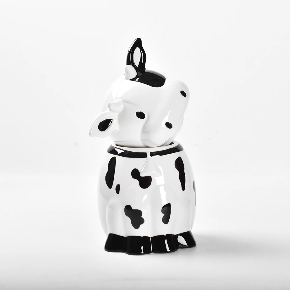 Японские керамические банки для печенья оптовая продажа белые кухонные бутылки и хранения пищевых продуктов в форме животного коровы многофункциональные