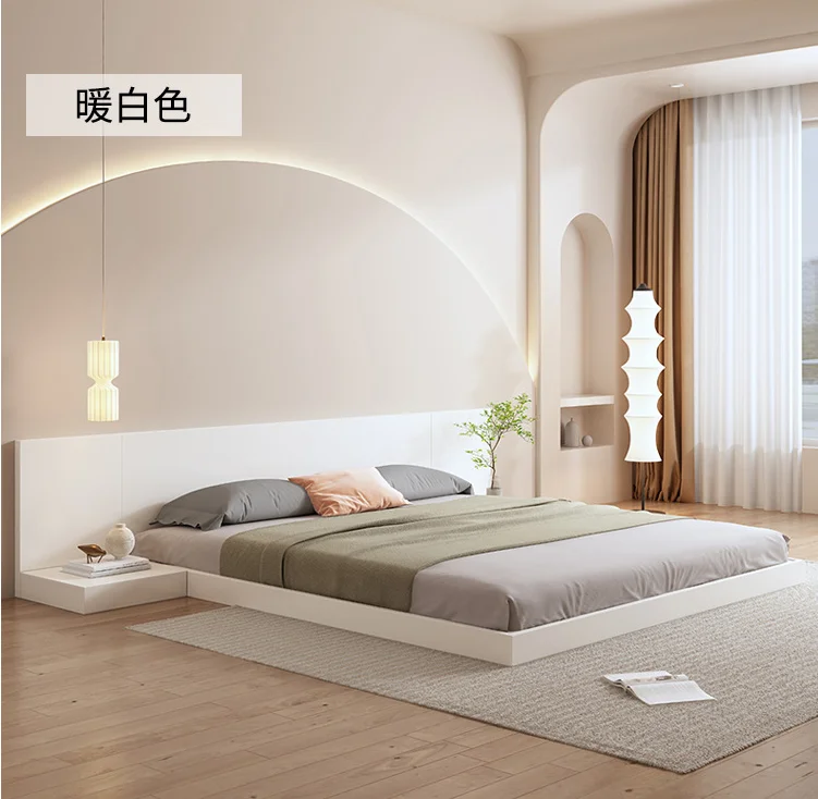RG Japanese Tatami Bed Simple Low Bed 1.2/1.5/1.8 m Double King Size Low Bed Attic Apartment Homestay