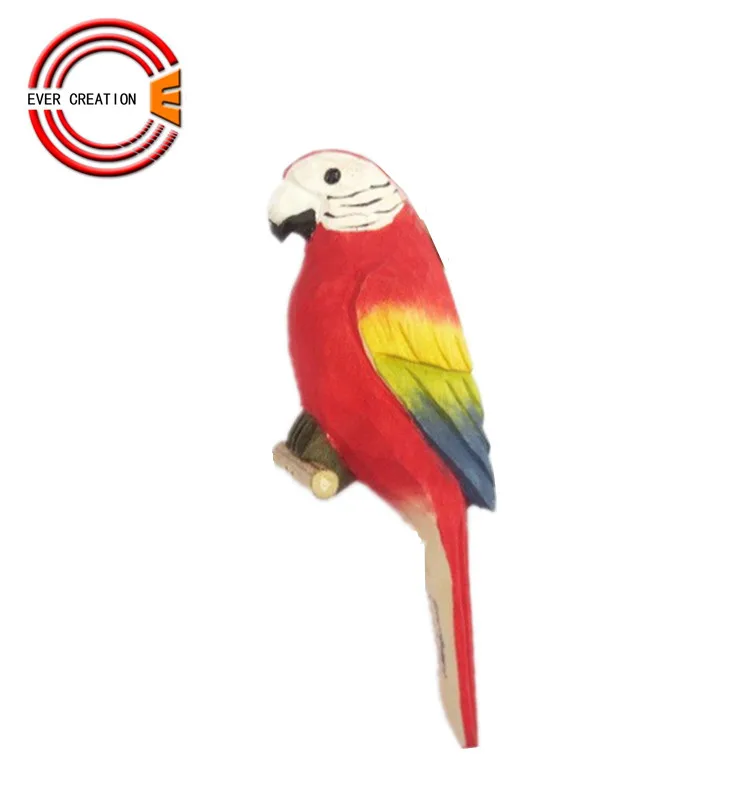 hot sale 100% hand carved animals wooden parrot