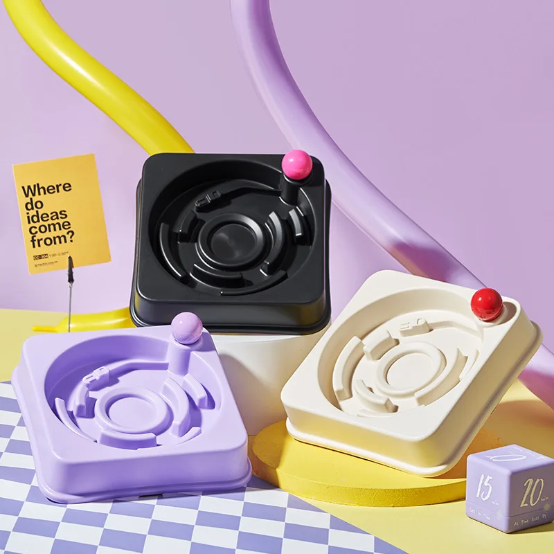 New record player Large capacity plastic dog bowl Cat bowl Pet slow food bowl Anti-choking slow food cat boanti-upset