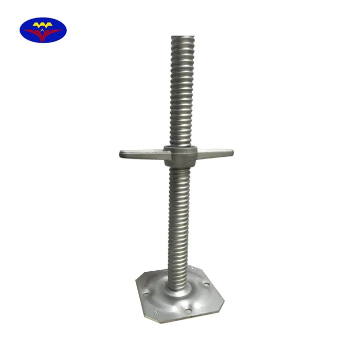 Height Adjustable Hollow Screwed/Threaded Jack Base for Construction Metal Scaffolding