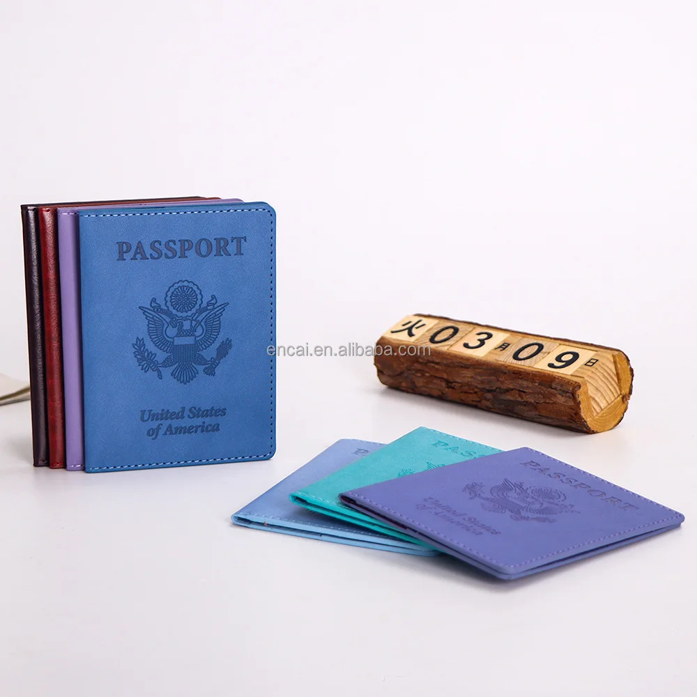 USA Passport Holder with Card Slot Waterproof PU Leather Passport Case Ultra Slim America Travel Passport Cover