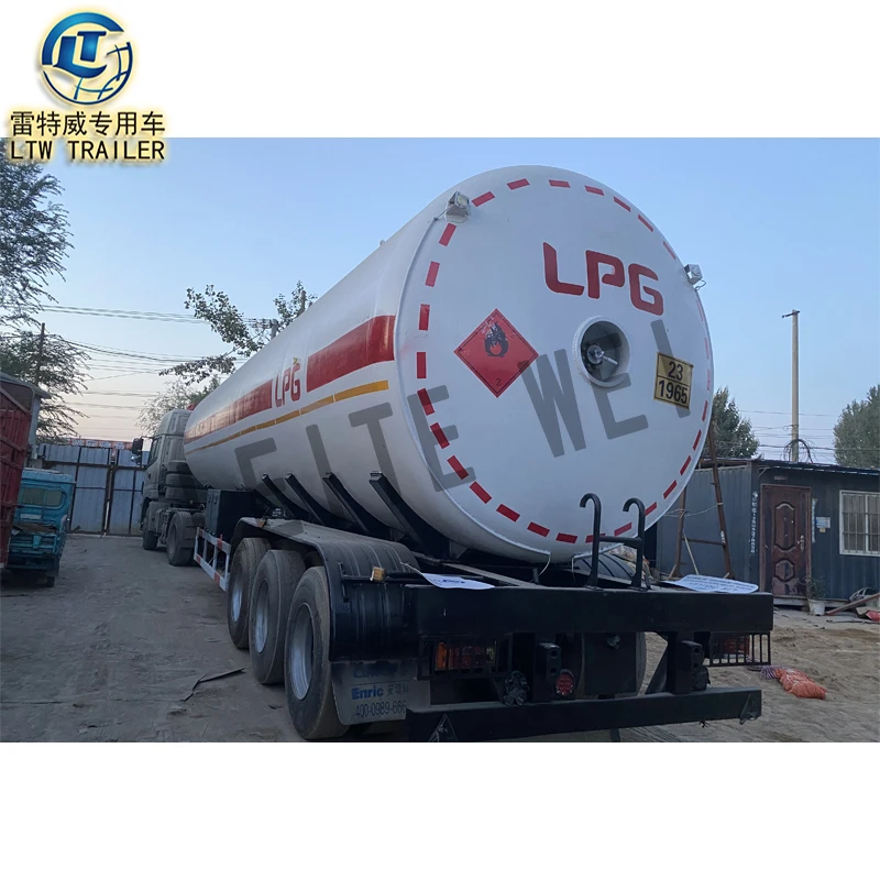 3 axle used Lpg Tanker 25000 kgs new Lpg Tanker Trailer Truck 36 liters Lpg Gas Tank semi Trailer for sale
