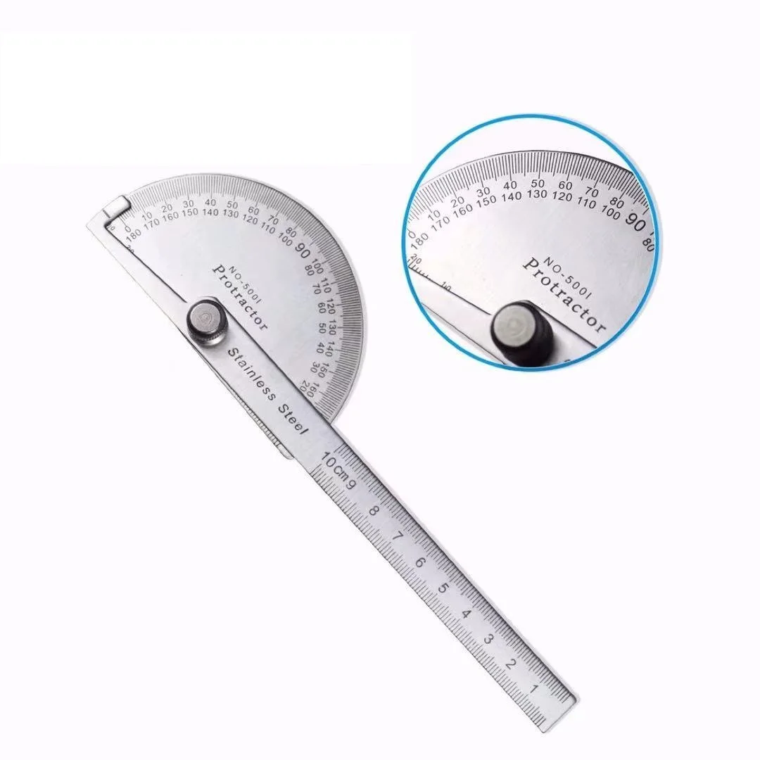 Angle ruler hand measuring angle ruler 180 degree steel angle simple protractor double arm protractor