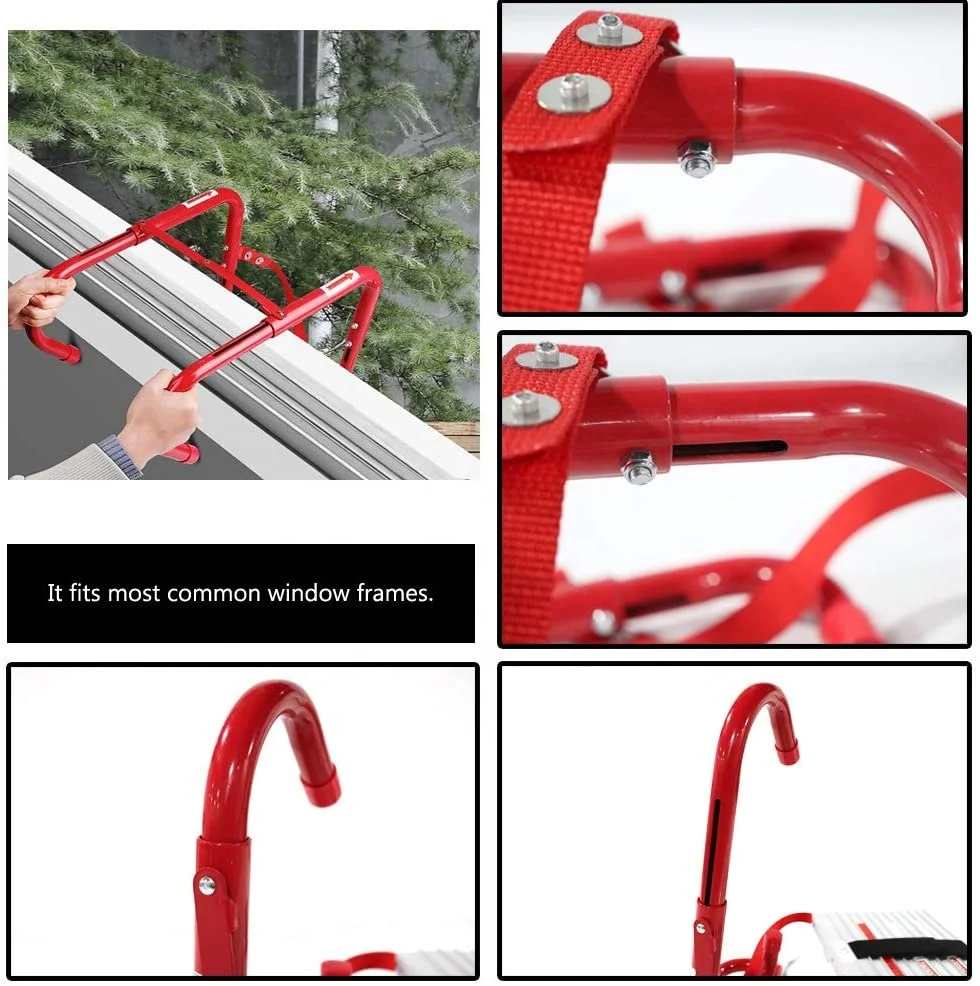 DX-7500 Aluminum Rope Folding Stick Ladder Safety Rope Fire Escape Ladder Truck Ladder