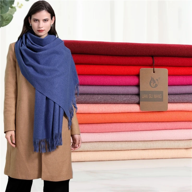 Solid Thick Cashmere Scarf Women Large 190*68cm Pashmina Winter Warm Shawl Wraps Bufanda Female With Tassel Scarves Echarpe