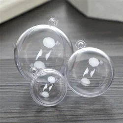 Openable Hanging Hollow Clear Plastic christmas ornament balls, transparent christmas ball, transparent 8cm christmas glass ball