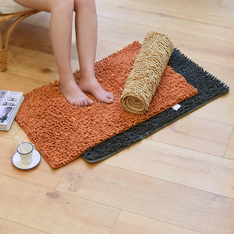 Non Slip Washable Bathroom Mat Floor Indoor Outdoor Absorbent Mat Rug Chenille Bath Mat
