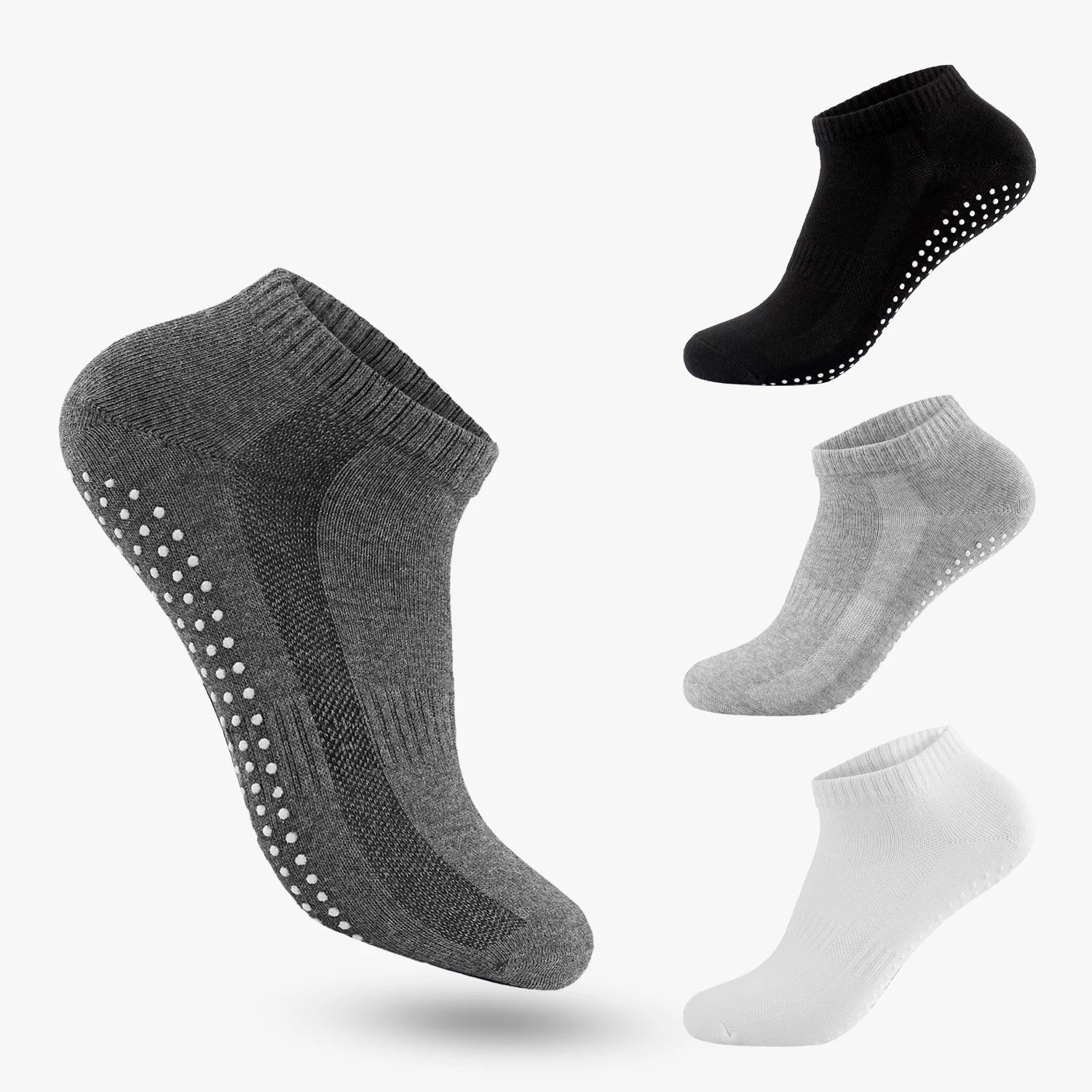 Manufacturer New Design Custom Logo Arch Support Cotton Anti Slip Yoga Solid Color For Men Sports Socks