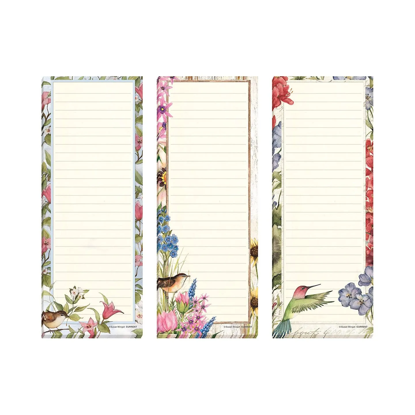 Customize Full Magnet Back Writing Pads for Grocery Shopping To Do List Memo Notepad with Realistic Bird Design Magnetic Notepad