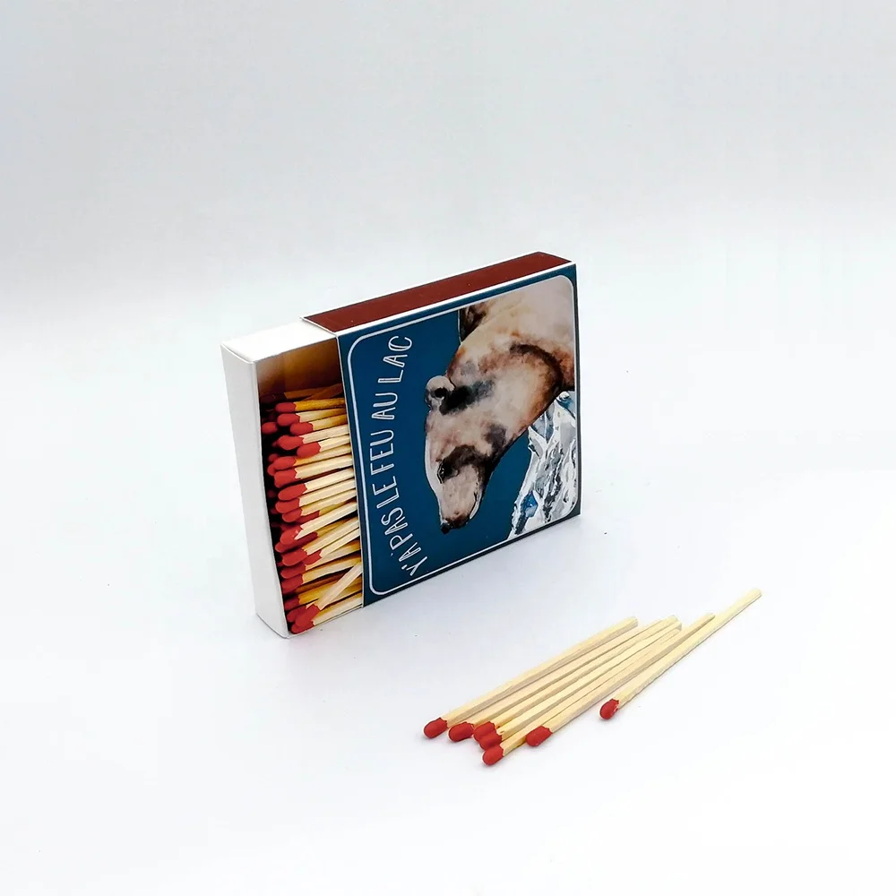 Colorful long matchbox printed box matches safety customized candle matches