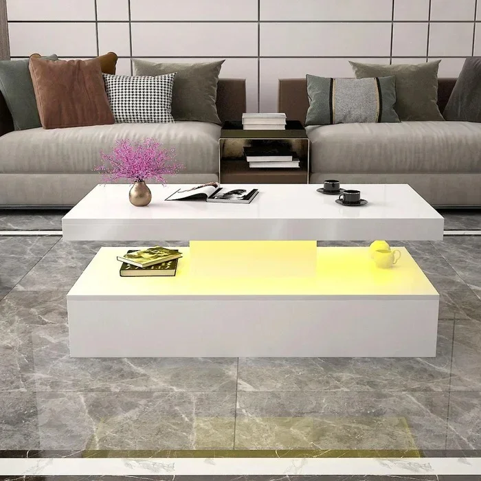 Living Room Home New Italian Minimalist Designer High-Grade Light Luxury Modern Stone Plate Lifting Tea Table coffee table