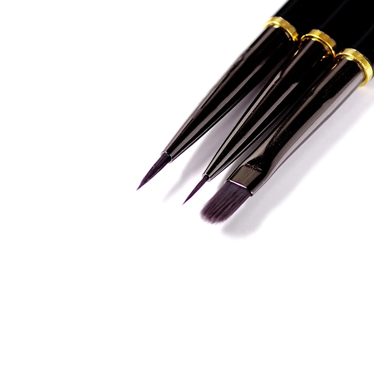 Nylon Wool+metal Rod+aluminum Tube Painted Wire Round Head Phototherapy Pen Nail Brush Tool Set