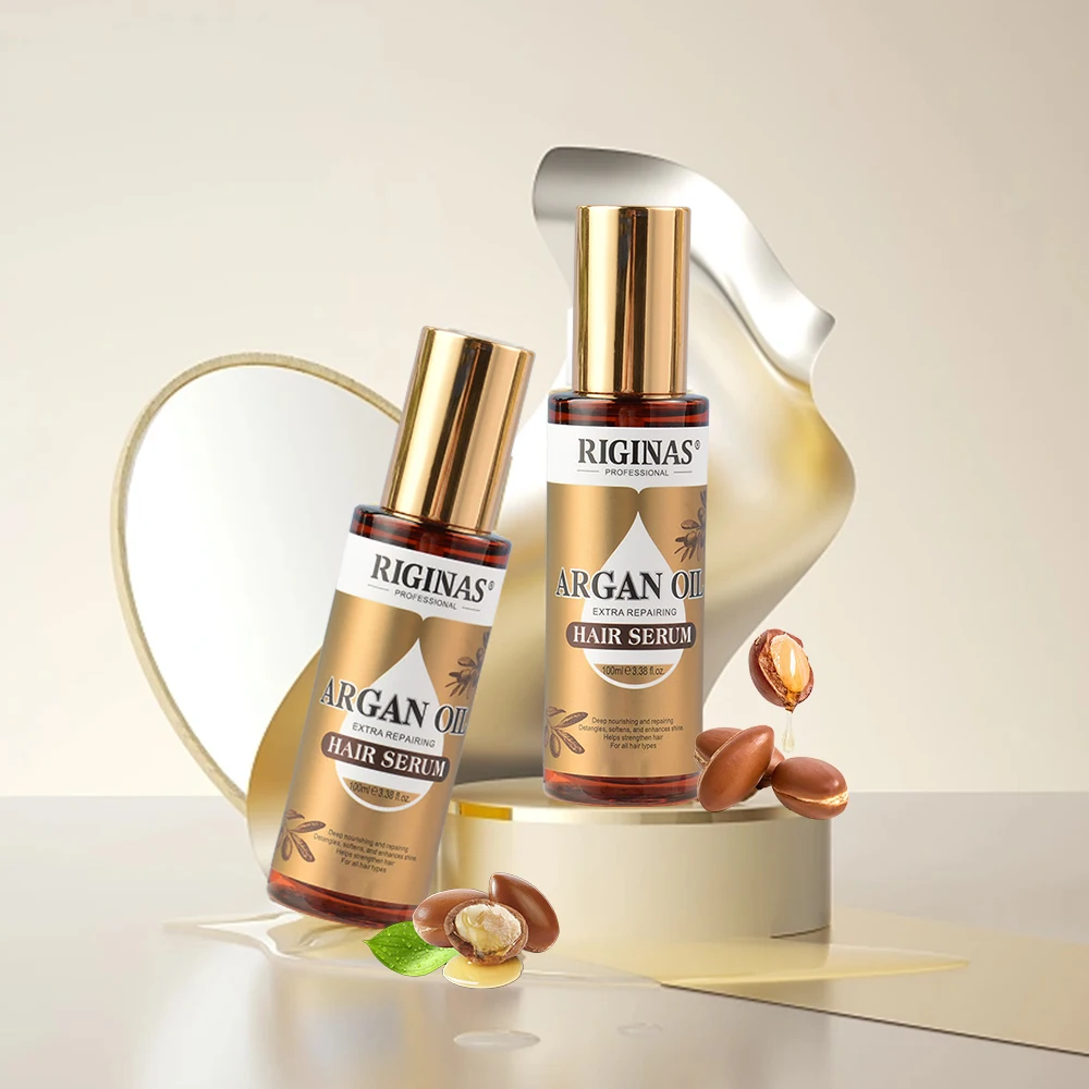 Riginas Private Label Profession Salon Deep Nourishing Organic Argan Oil Repairing Hair Serum