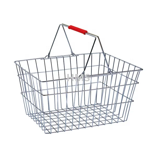 Smart Shopping Basket Plastic Rolling Shopping Basket for Supermarket