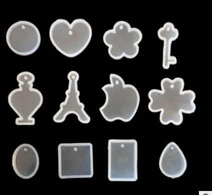 Crystal Epoxy Silicone Fondant Five-leaf Clover Key Heart Shaped Water Drop Pendant Pendant Shape Making Crafts Tools Accessorie