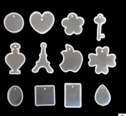 Crystal Epoxy Silicone Fondant Five-leaf Clover Key Heart Shaped Water Drop Pendant Pendant Shape Making Crafts Tools Accessorie