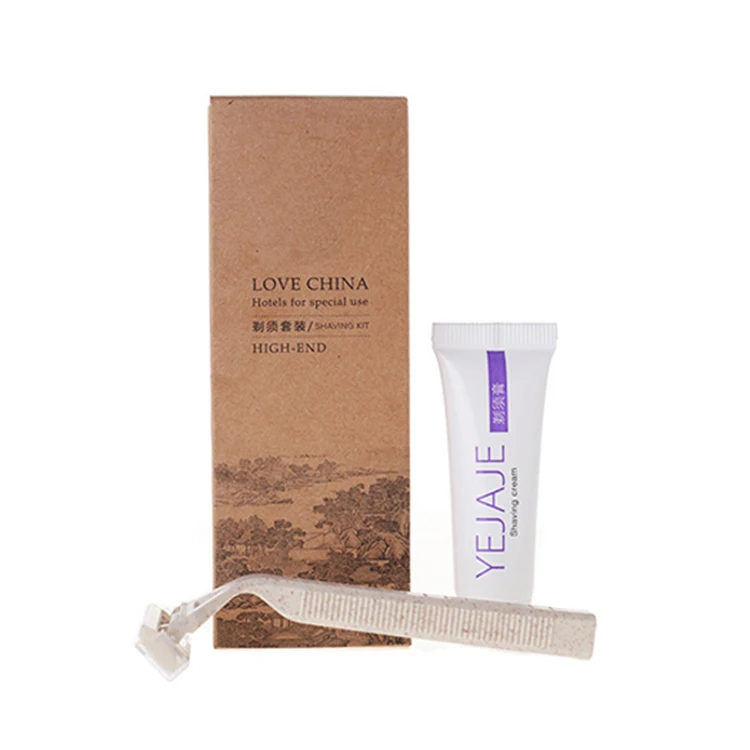 Biodegradable Wheat Straw Handle Shaving Razor Stainless Steel Double Blade Hotel Disposable Razor