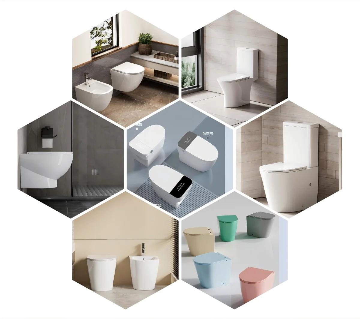 Modern British Fashion Smart Electric Bidet Heating Round Toilet Seat with Remote Control EU Standard