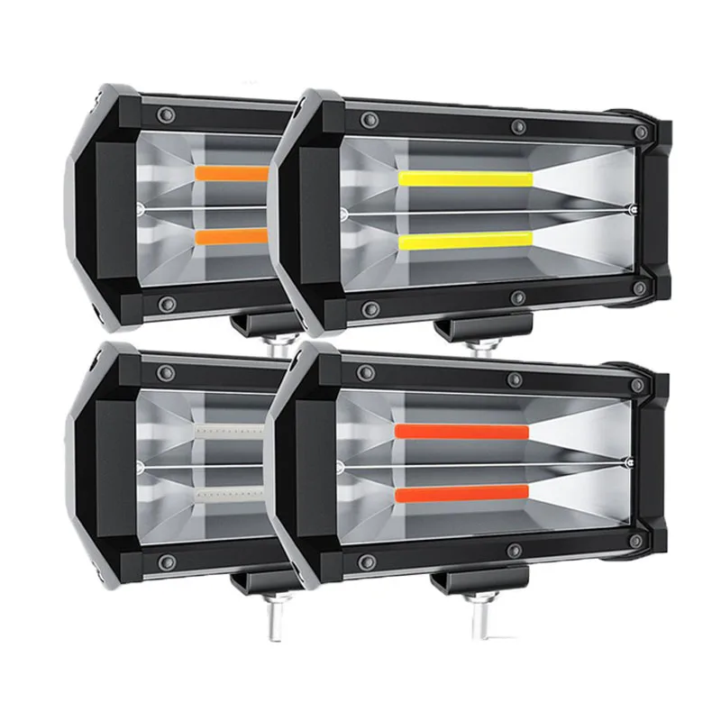 Автомобильные противотуманные фары QIDEWIN лампа 5 дюймов 72 Вт светодиодный cob рабочий свет универсальный желтый синий красный белый для