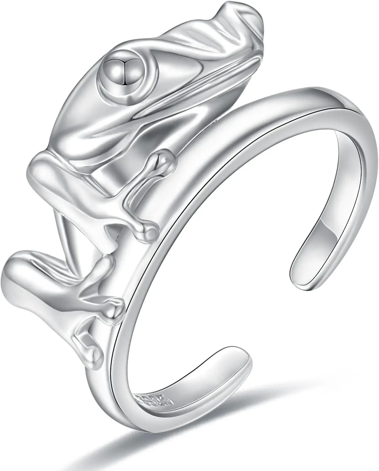 925 Sterling Silver Frog Ring for Women Cute and Unique Animal Design Jewelry for Fashion Lovers Open Ring