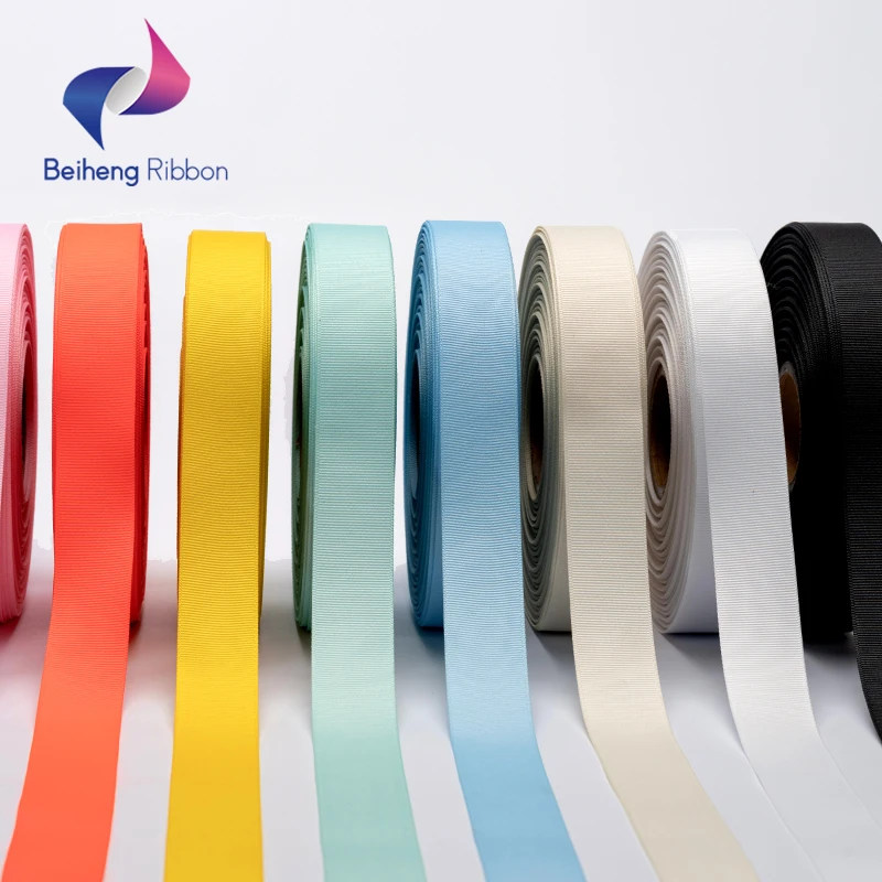 Custom Width Black and Color Grosgrain Ribbon Polyester Ribbon