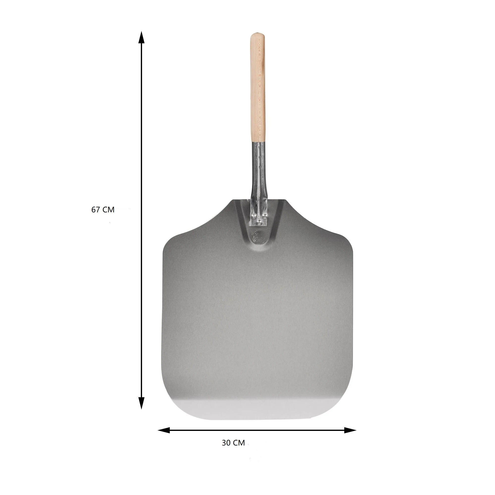
Wholesale kitchen supplies shovel handle wood turning pizza kit pizza tool peel mini aluminum metal pizza shovel 