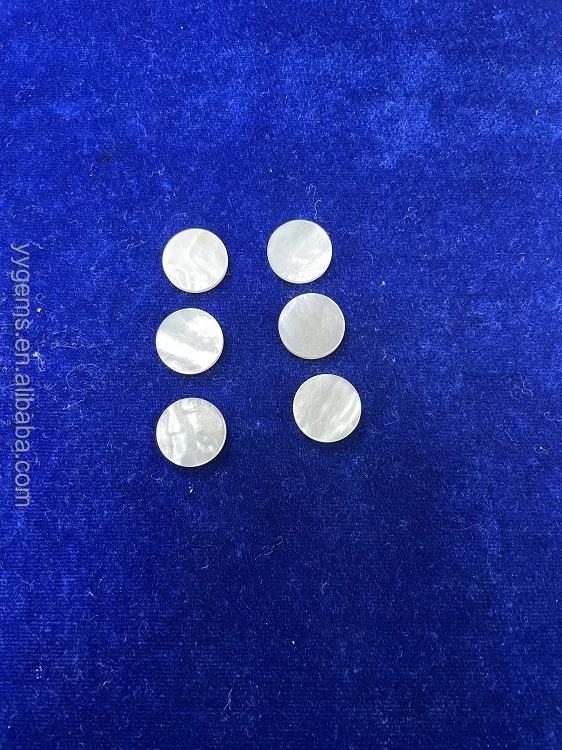 RTS Natural White Mother of Pearl 16mm Round Shape Two Flat Slice MOP Loose Gems for Jewelry
