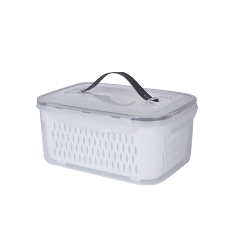 wholesale food grade plastic kitchen organization picnic drainwater basket Keep fresh box