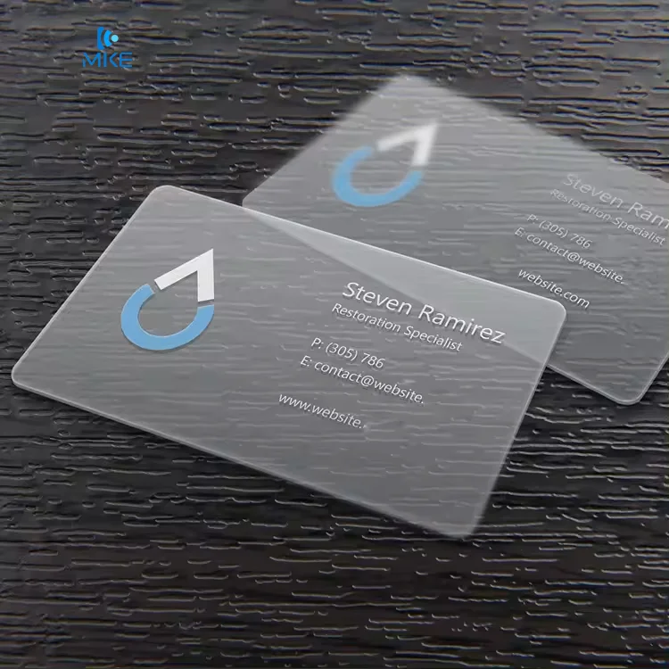Tailor made Hot sale cheap custom plastic clear transparent print business pvc cards