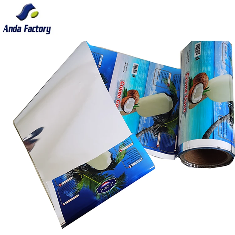 custom logo printing plastic food grade material ice cream packaging film