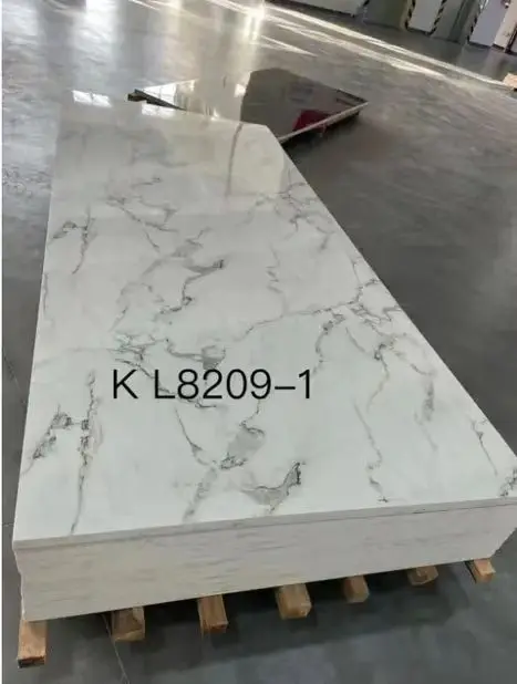 1220*2800mm Marble Metal Series Board Wall Panel Custom PVC Laminated with PET Film Fireproof Waterproof Decorative Glossy Sheet
