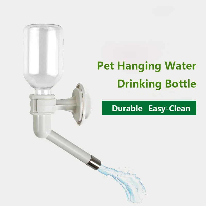 No-Drip Dog Water Dispenser Bottle Kennel Drinker Kettle Raised and Lowered Feeder for Pets