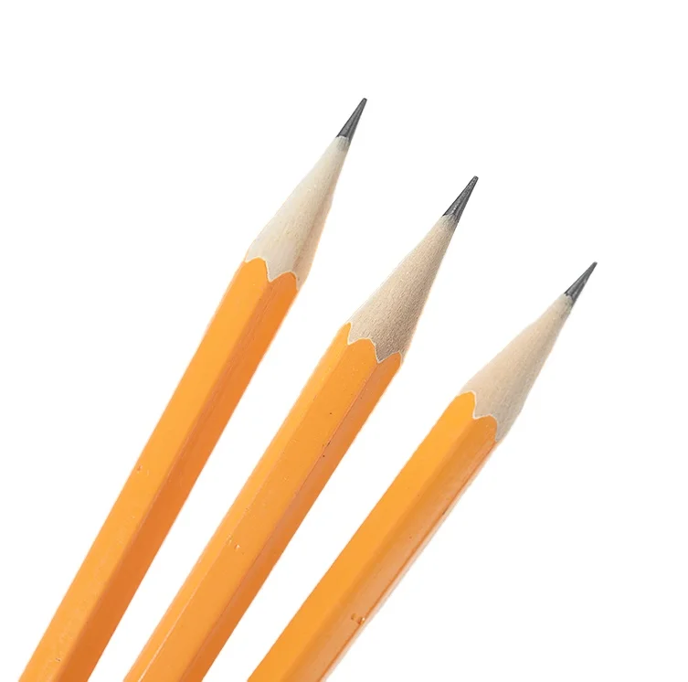 Custom Printed LOGO Standard Black Lead HB Wooden Pencils With Eraser