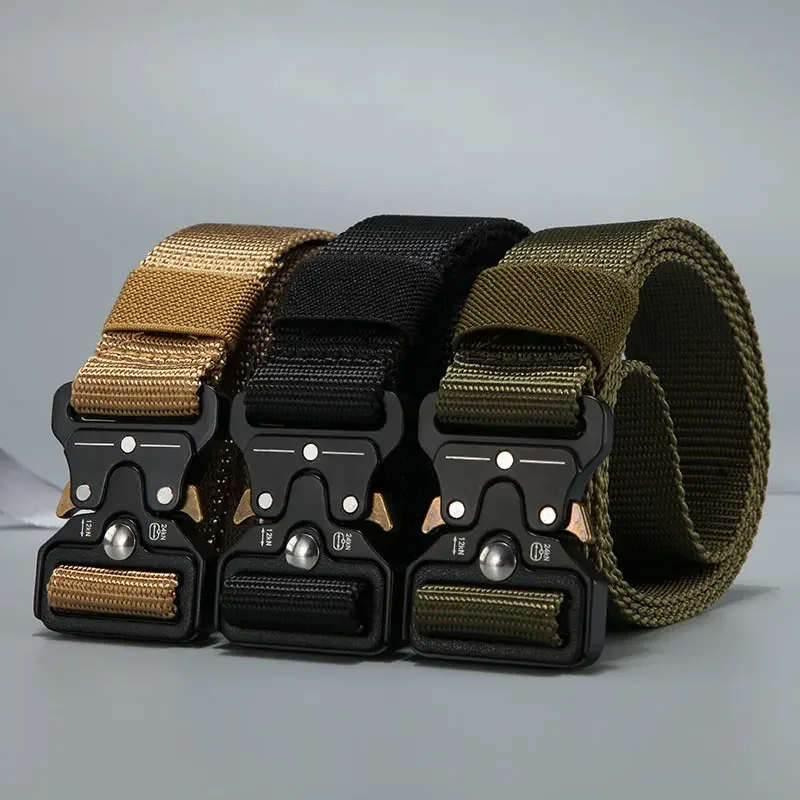 Zinc Alloy Buckle Tactical Quick Release Outdoor Training Nylon Breathable Polyester Work Tactical Belt
