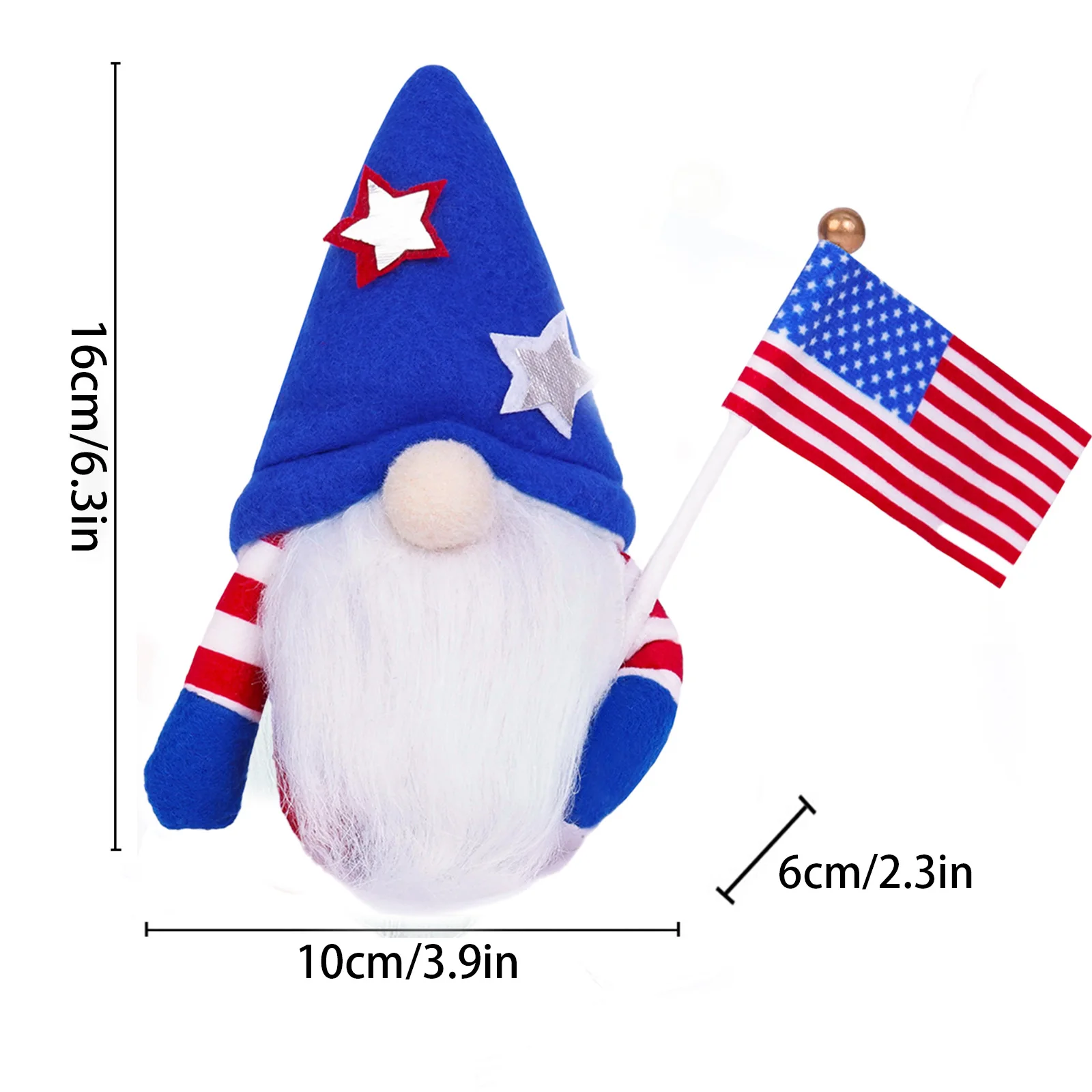 Hot Selling Independence Day Patriotic Gnome Doll Standing Stuffed Plush Faceless Doll 4th Of July Decor Gnomes Faceless Doll