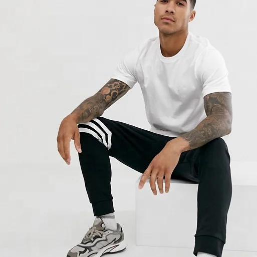 Custom Men Longline Hip Hop T-shirt Men Curved Hem Blank Bamboo Cotton T Shirt in White fitness men clothing