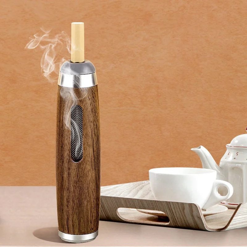 FIREEGG High Quality Smoking walnut Cigarette Cover Without Dropping Soot portable Handheld Ashtray for car