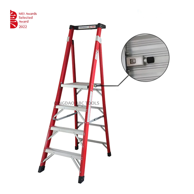 Запатентованная противоскользящая конструкция Стекловолоконная платформа лестница из стекловолокна с платформой