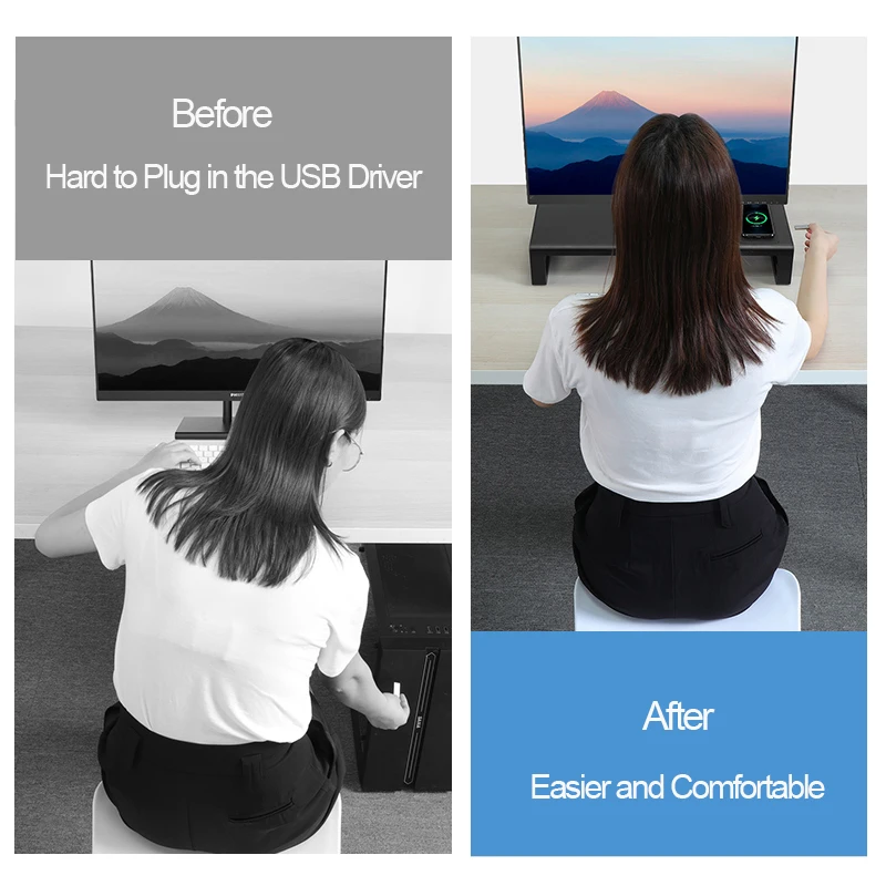 Многофункциональный USB-концентратор Алюминиевый Монитор Стойка Металлическая Подставка Экономия пространства с подставкой для хранения монитора