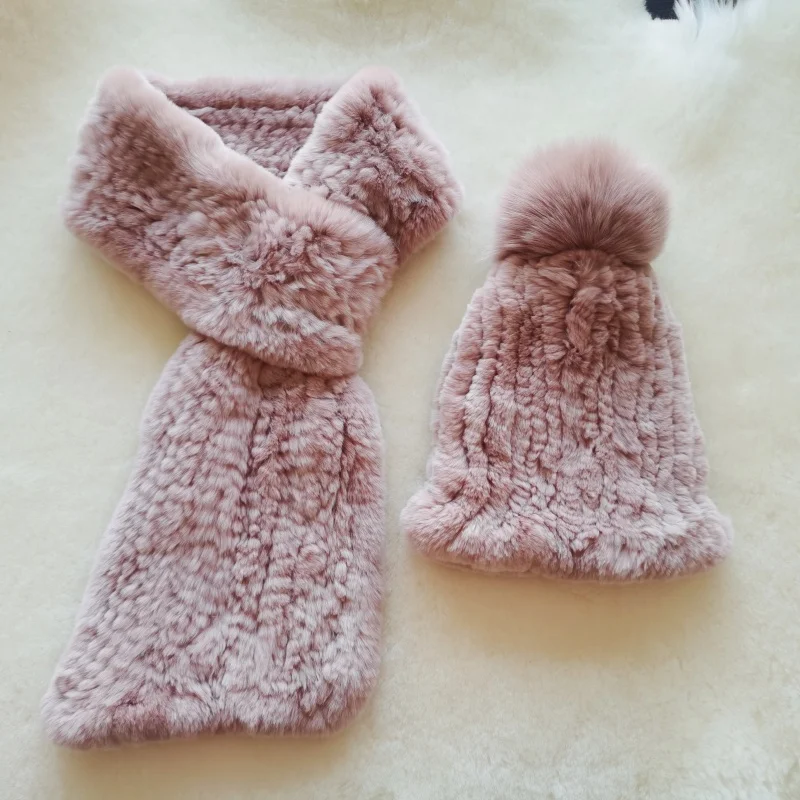 Winter Soft Feeling Double Side Scarf Thermal Fox Fur Rabbit Fur Scarves