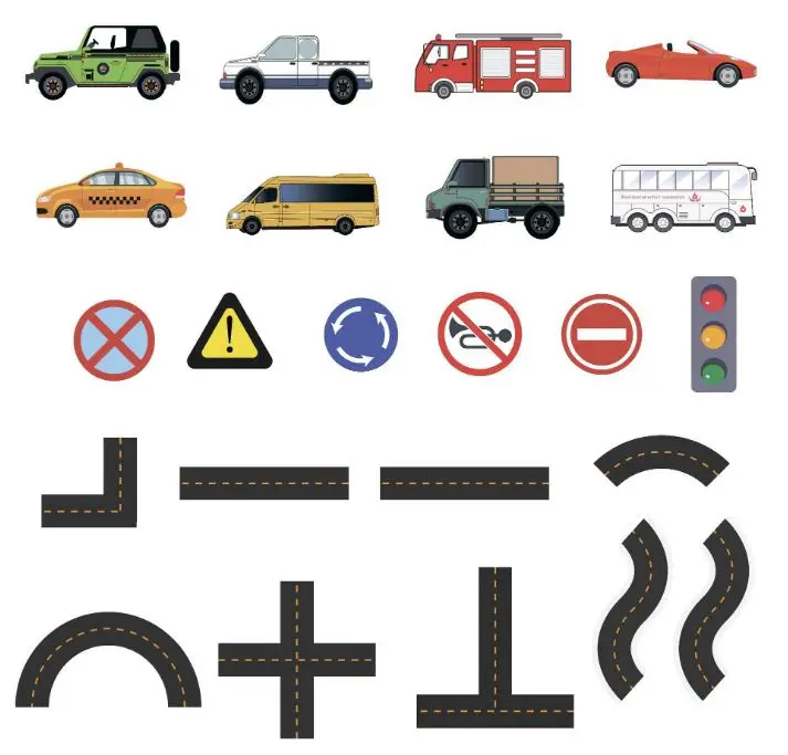 Hot sell OEM summer toys Cartoon EVA foam Bath Toy Truck Traffic Stickers with storage net bag for kids boys girls Activity